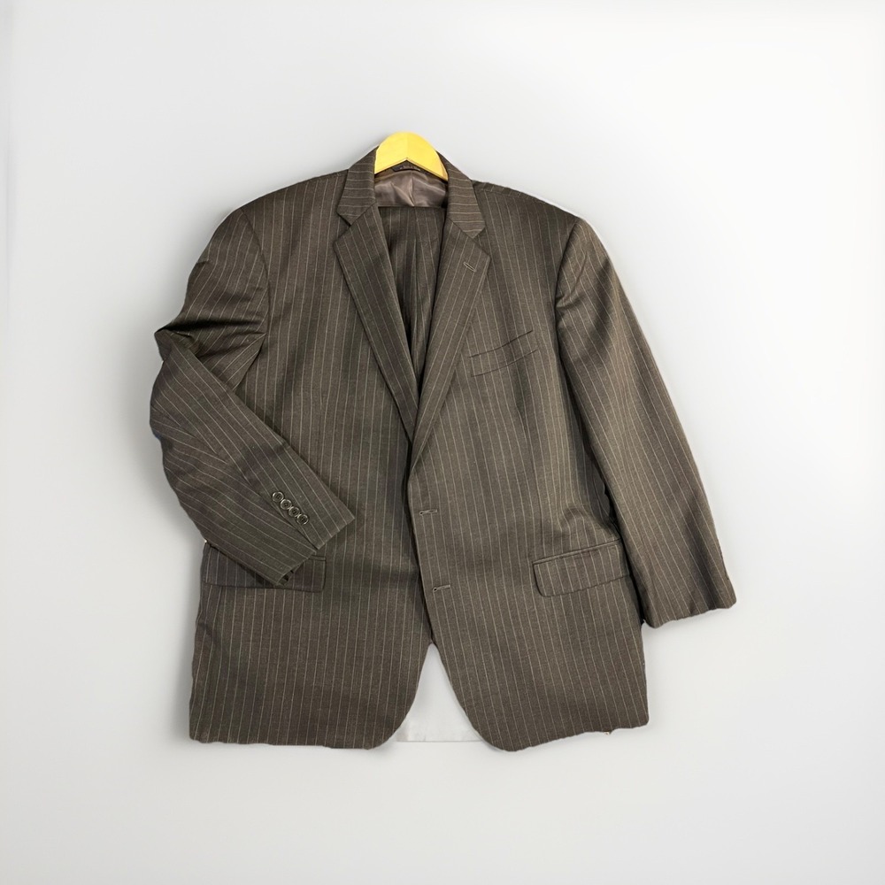 BROOKS BROTHERS 1818 Madison Estrato Trabaldo Togna Navy‎ Pinstripe Suit 48R/43
